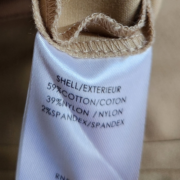 Badgley Mischka Ribbon Waist Ankle Pants Khaki Crop Skinny Work Trouser - Picture 11 of 12